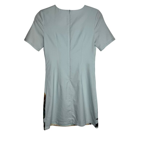 Yumi Light Blue‎ Flamingo & Monkey Print Dress Women's Size 2 Art to Wear - Picture 5 of 9